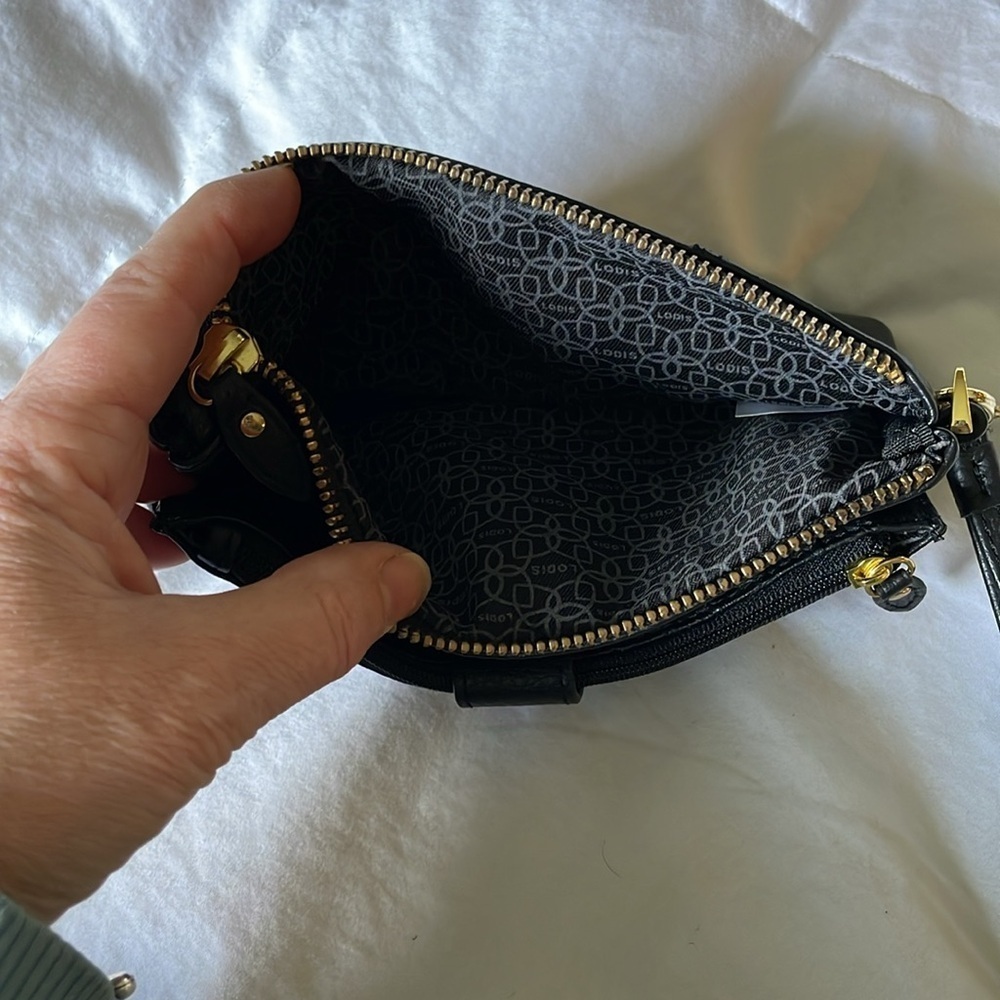 Lodis |Black|Olivia|Leather |Pebbled|Wristlet|Removable Card Stacker Insert|NWOT - Picture 9 of 16